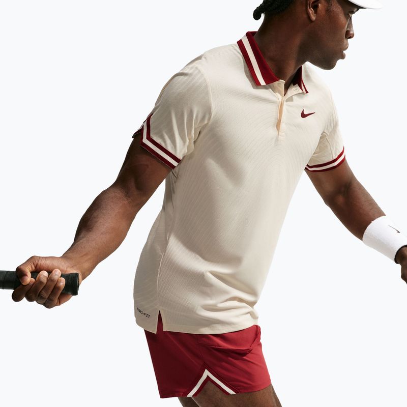 Polo shirt Nike Court Slam Aero-Fit Pale Ivory/Team Red 4