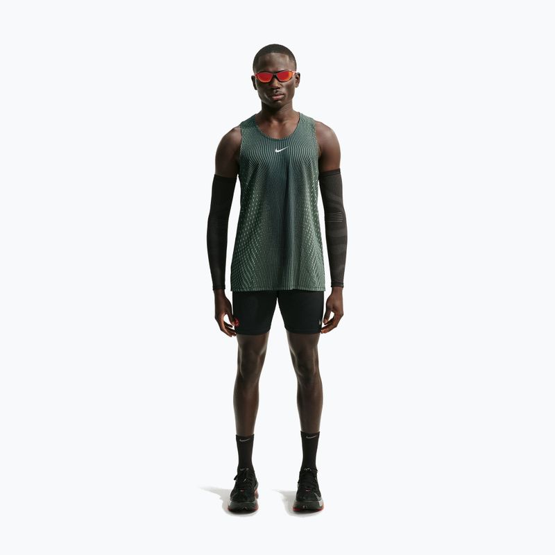 Men's running shirt Nike Stride black/light green spark 2
