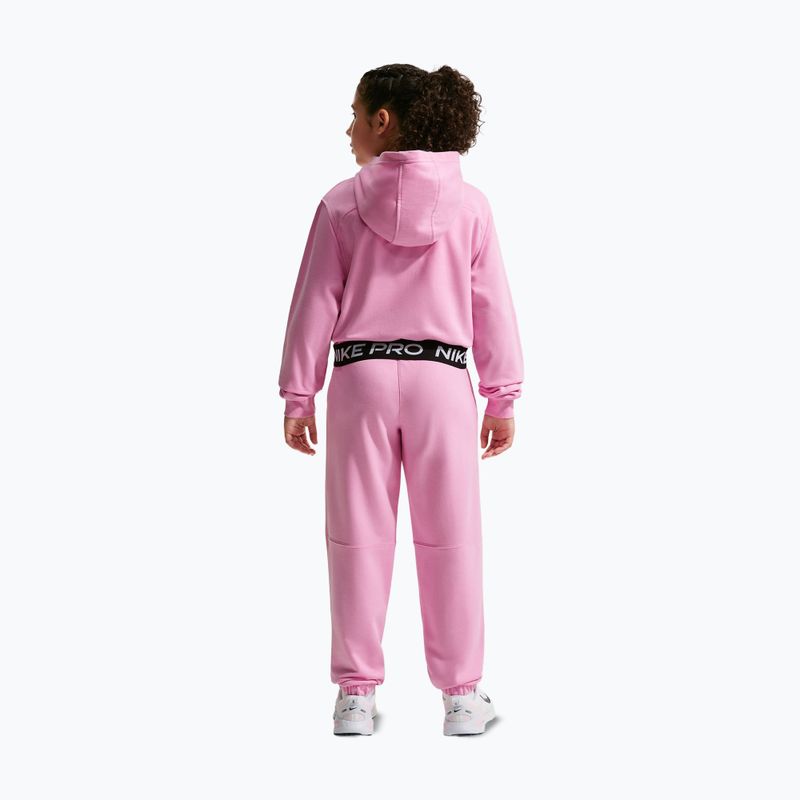 Children's sweatshirt Nike Pro Fleece pink rise/pink rise/black/white 2