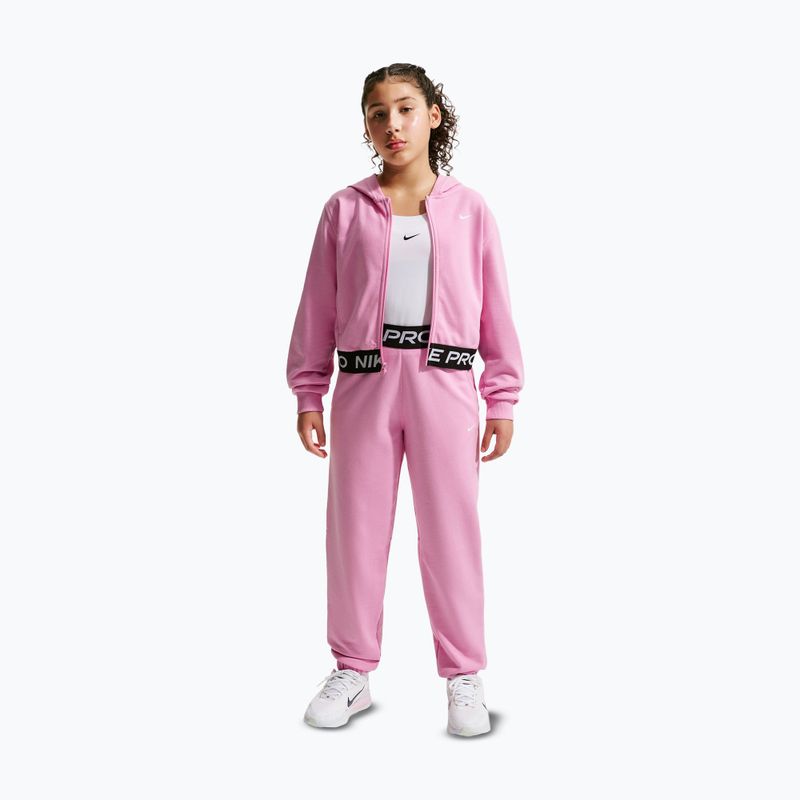 Children's sweatshirt Nike Pro Fleece pink rise/pink rise/black/white 7
