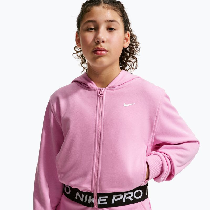 Children's sweatshirt Nike Pro Fleece pink rise/pink rise/black/white 3