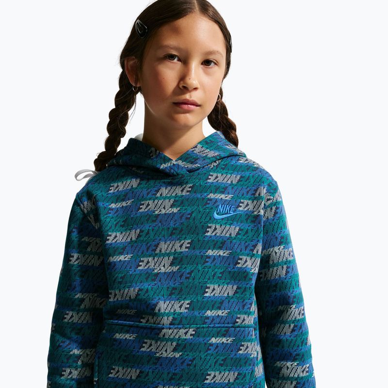 Children's sweatshirt Nike Sportswear Club Fleece bright spruce/midnight navy/game royal 5