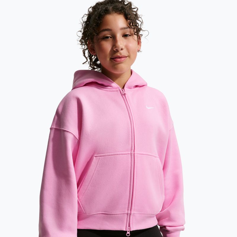 Children's sweatshirt Nike Sportswear Studio Fleece pink rise/white 4