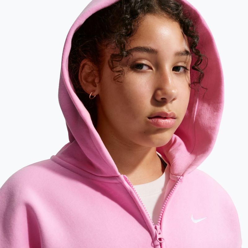 Children's sweatshirt Nike Sportswear Studio Fleece pink rise/white 6
