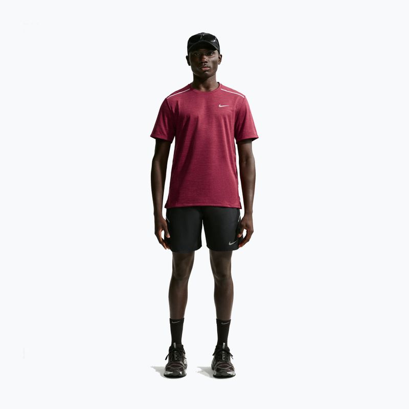 Men's running shirt Nike Miler Dri-Fit UV tough red/mystic dates 2