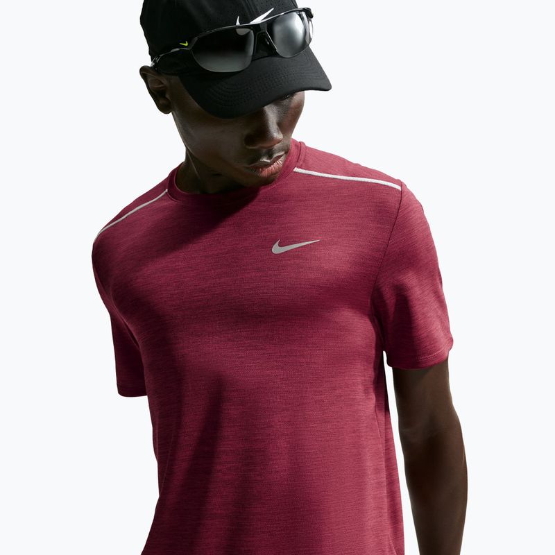 Men's running shirt Nike Miler Dri-Fit UV tough red/mystic dates 5