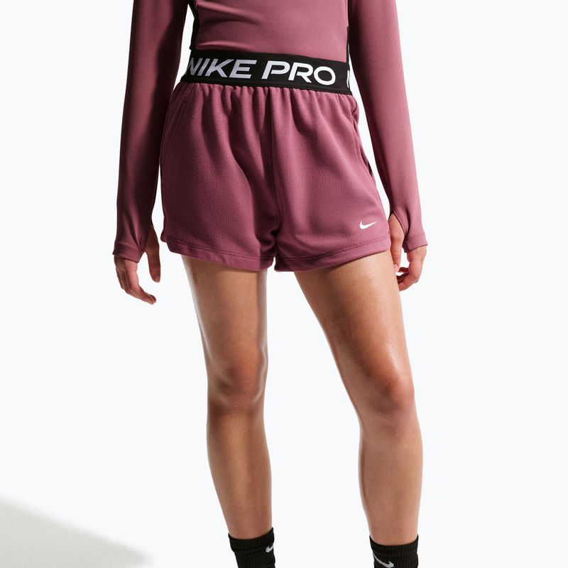 Children's shorts Nike Pro Fleece pink smoke/pink smoke/black/white 4
