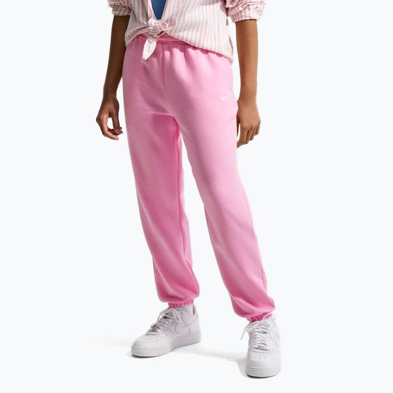 Children's trousers Nike Sportswear Studio Fleece pink rise/white