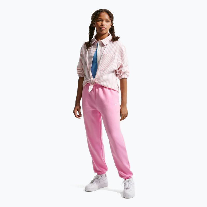 Children's trousers Nike Sportswear Studio Fleece pink rise/white 2