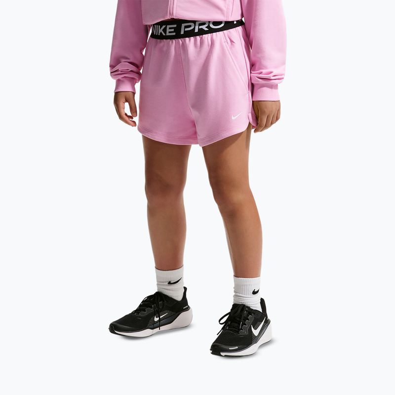 Children's shorts Nike Pro Fleece pink rise/pink rise/black/white