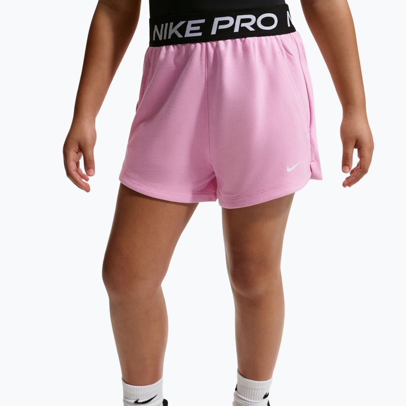 Children's shorts Nike Pro Fleece pink rise/pink rise/black/white 5