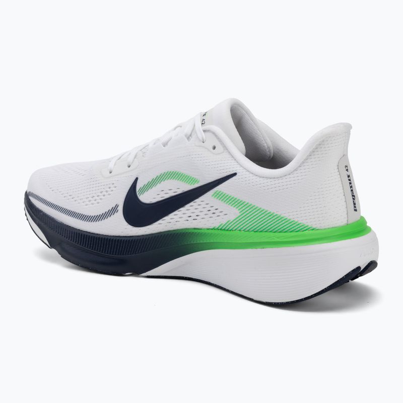 Men's running shoes Nike Pegasus 42 white/green spark/midnight navy 3