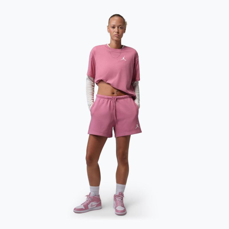 Women's shorts Jordan Fleece desert berry/white 2