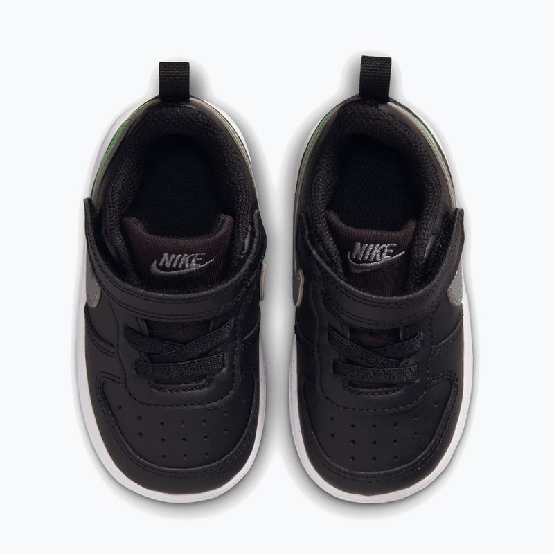 Children's shoes Nike Court Borough Low black/smoke grey/white/illusion green 4