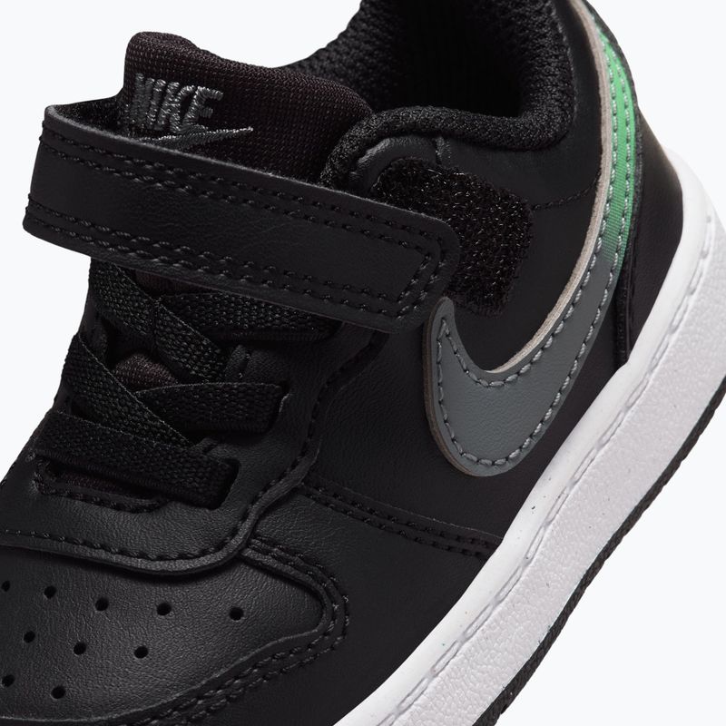 Children's shoes Nike Court Borough Low black/smoke grey/white/illusion green 5