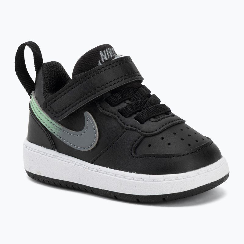 Children's shoes Nike Court Borough Low black/smoke grey/white/illusion green