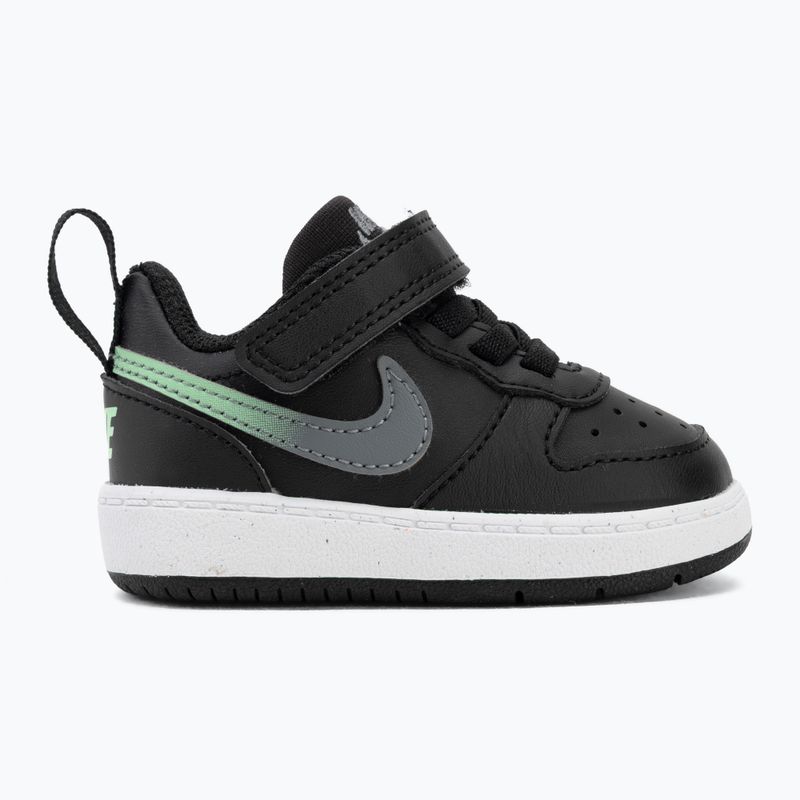 Children's shoes Nike Court Borough Low black/smoke grey/white/illusion green 2