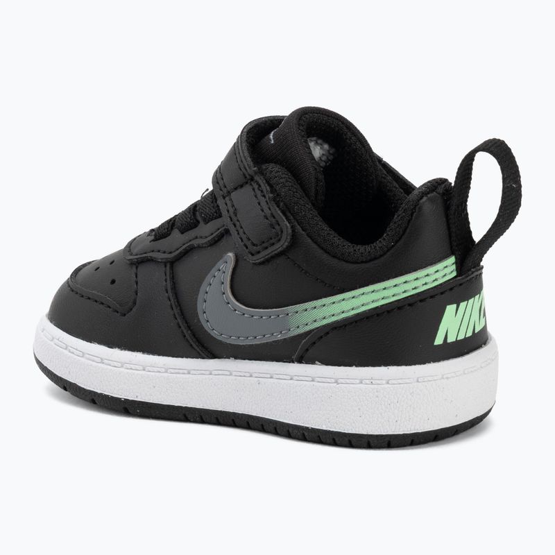 Children's shoes Nike Court Borough Low black/smoke grey/white/illusion green 3