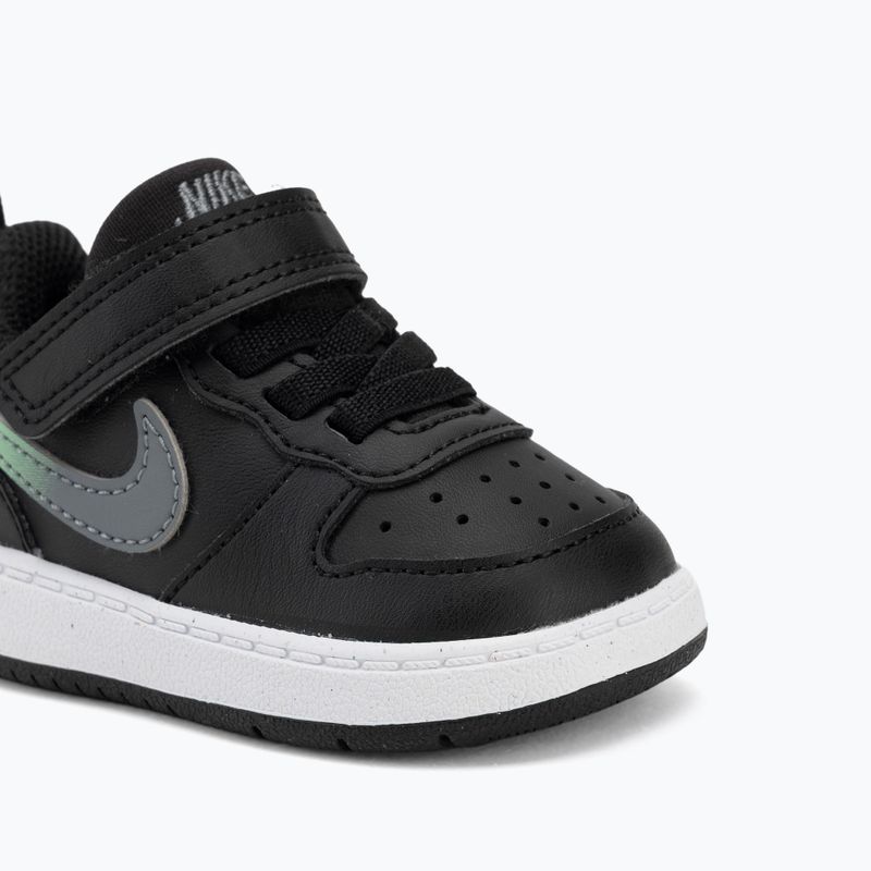 Children's shoes Nike Court Borough Low black/smoke grey/white/illusion green 7