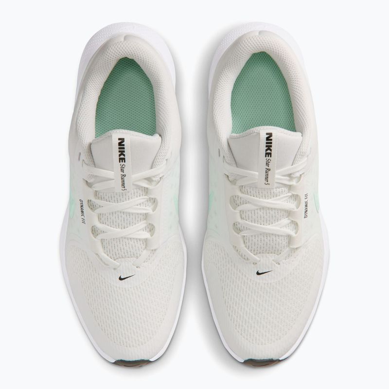 Nike Star Runner 5 running shoes summit white/black/arctic green 11