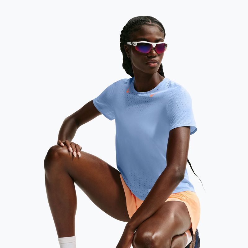 Women's running shirt Nike AeroSwift aluminum/atomic pink 4