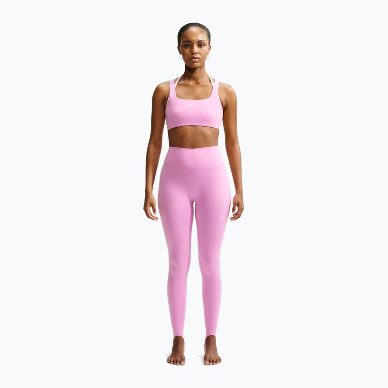 Women's training leggings Nike One pink rise/white 2