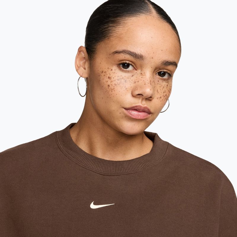 Women's sweatshirt Nike Studio Fleece Medium Weight cacao wow/sail 3