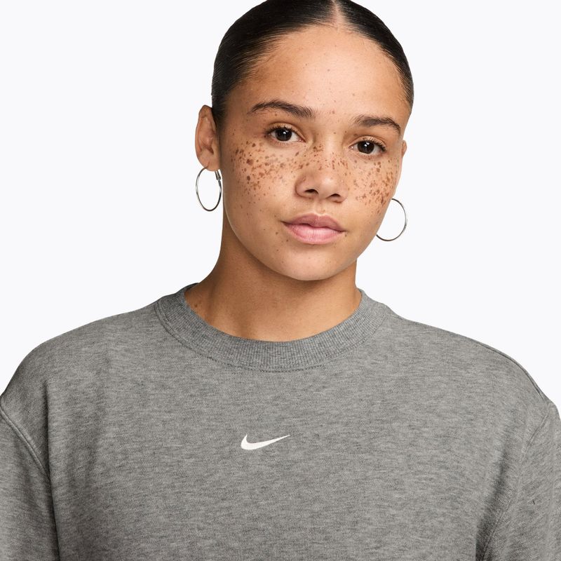 Women's sweatshirt Nike Studio Fleece Lightweight dark grey heather/sail 3