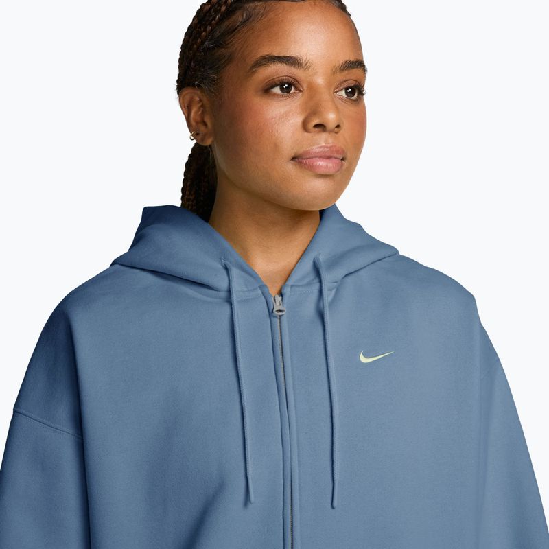 Women's sweatshirt Nike Studio Fleece Medium Weight Oversized Full Zip work blue/sail 3