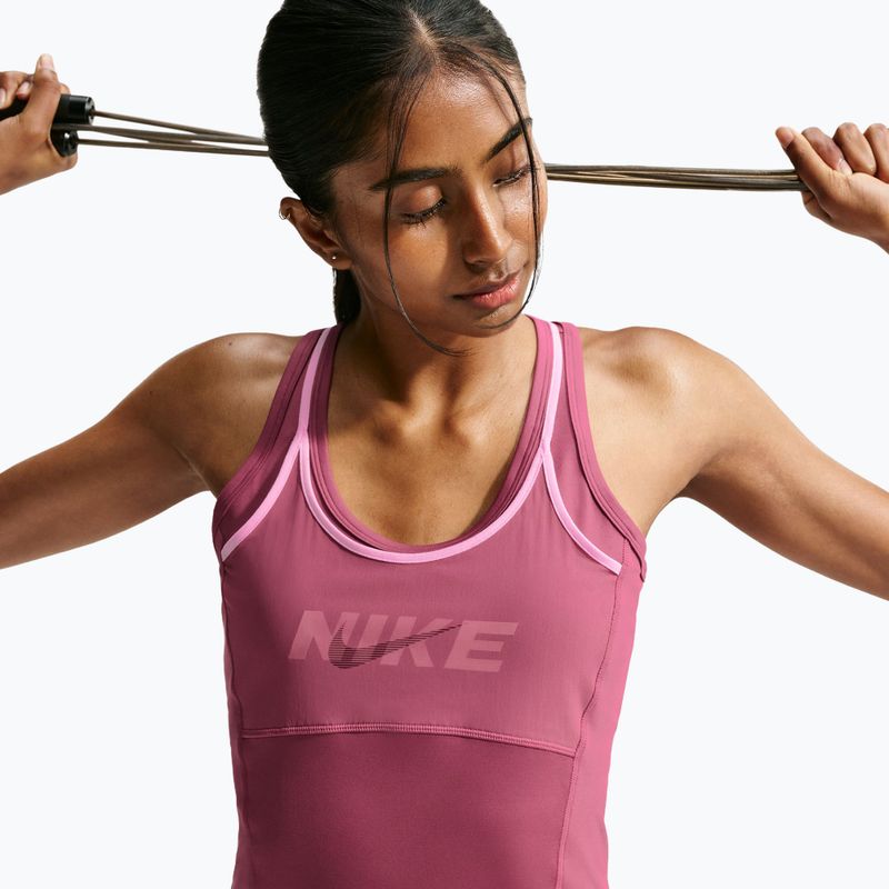 Women's training shirt Nike One pink smoke/pink rise/mystic dates/white 5