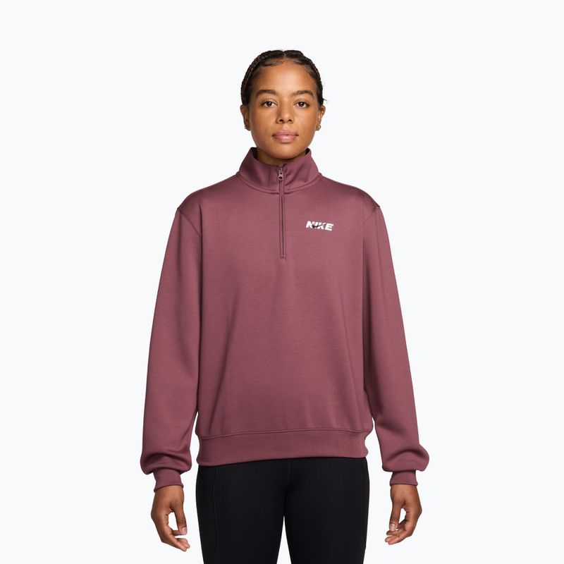 Women's training sweatshirt Nike Studio Fleece Sport pink smoke/mystic dates/white