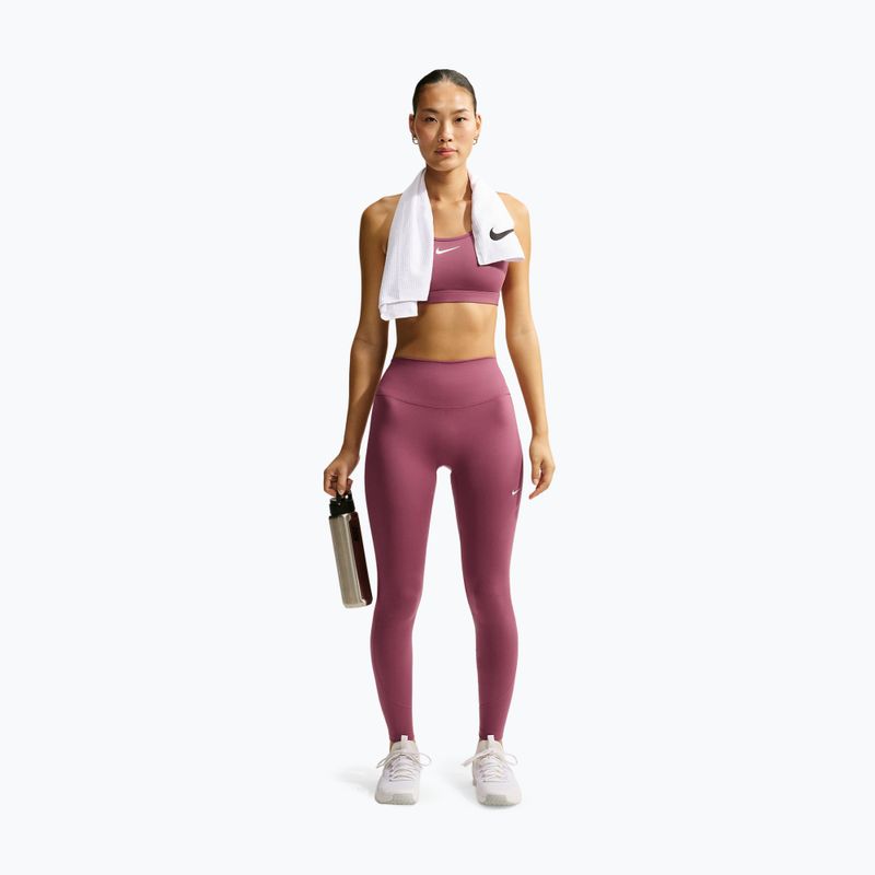 Women's leggings Nike One pink smoke/pink smoke/pink rise/white 2