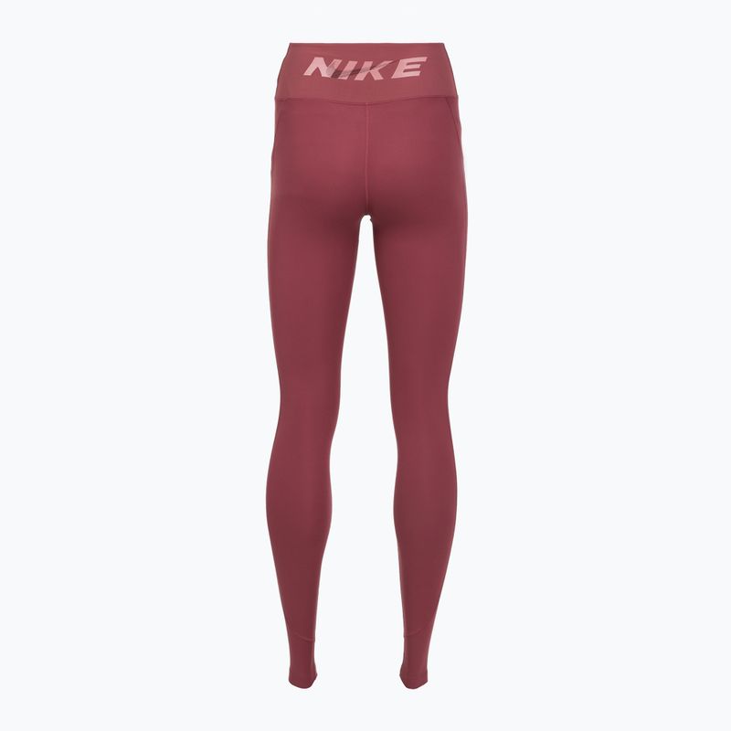 Women's leggings Nike One pink smoke/pink smoke/pink rise/white 8