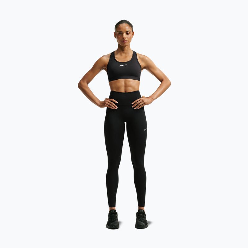 Women's leggings Nike One black/black/university red/white 2