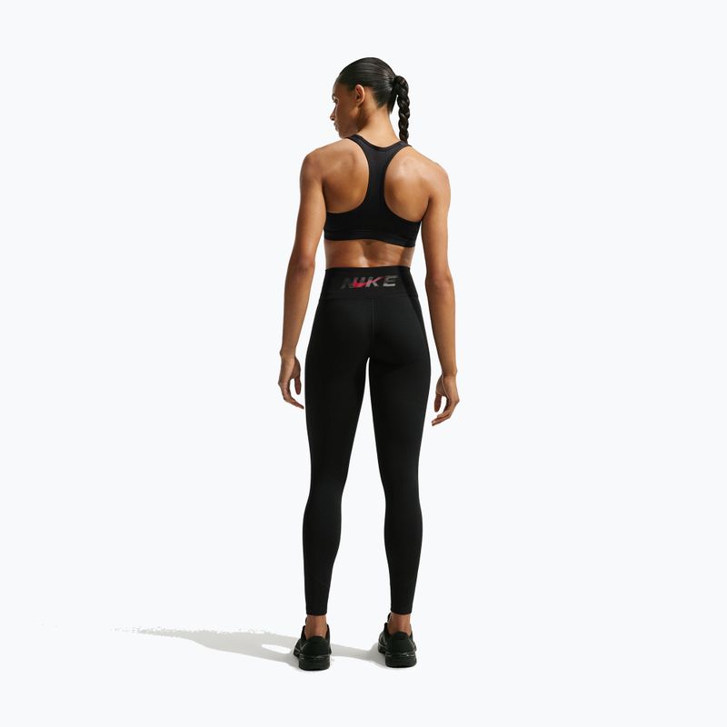 Women's leggings Nike One black/black/university red/white 3