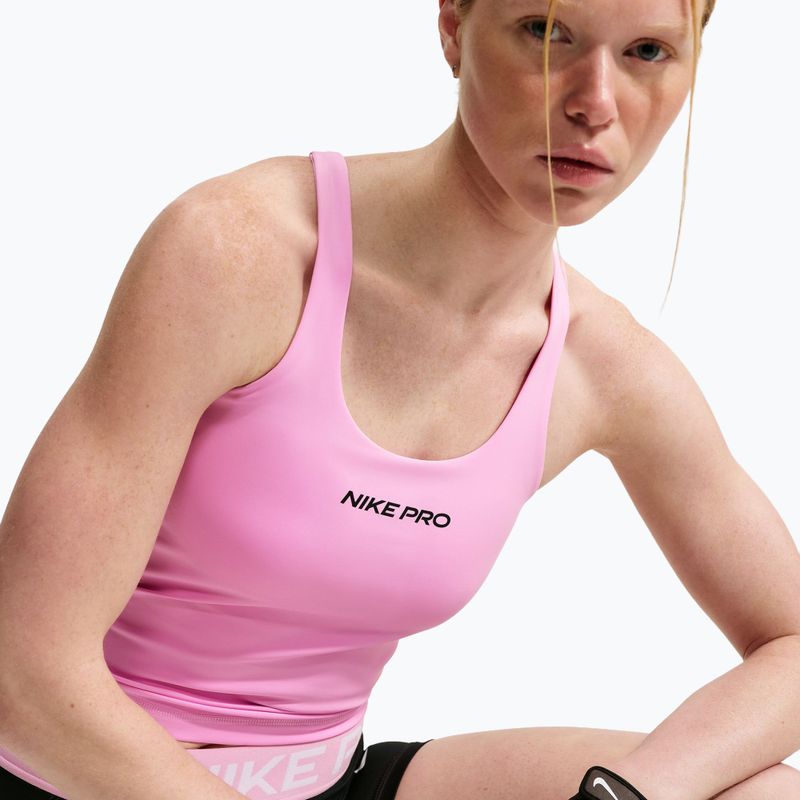 Women's training shirt Nike Pro Sculpt pink rise/black 5