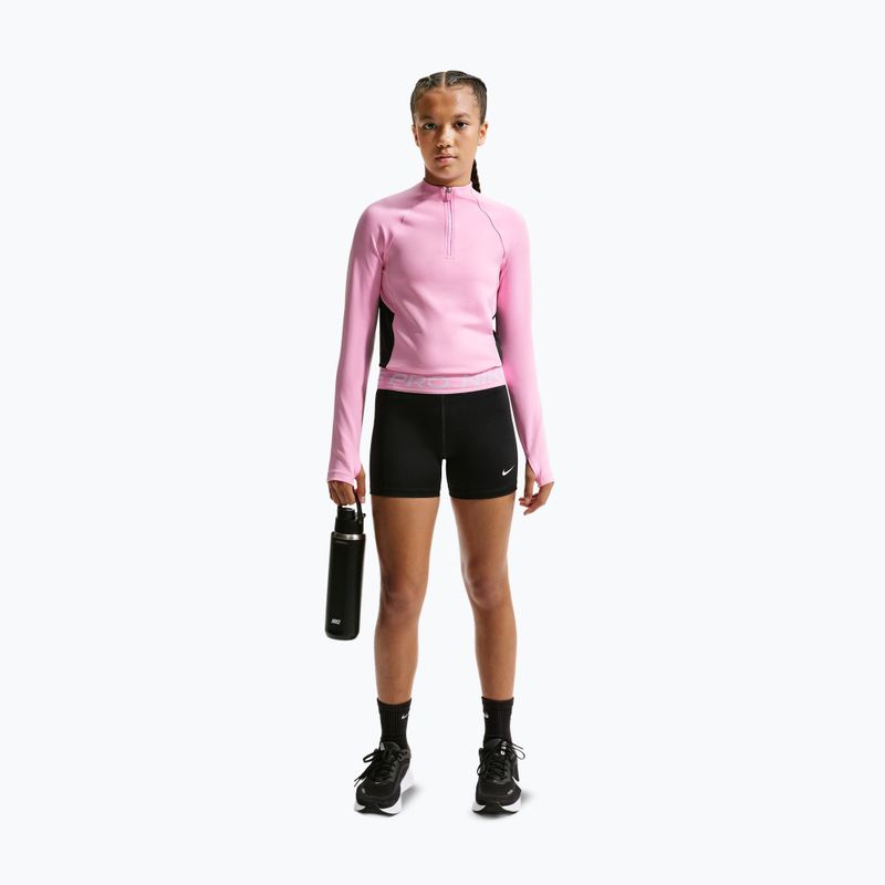Children's shorts Nike Pro black/pink rise/white 2