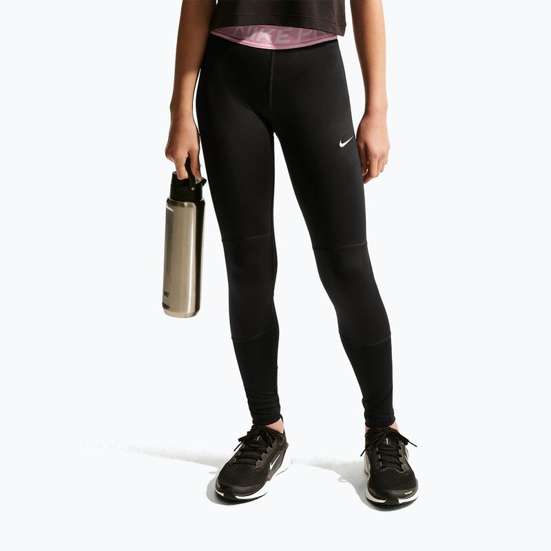 Children's leggings Nike Pro Dri-FIT black/pink rise/white 7