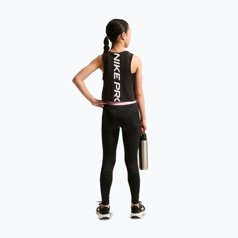 Children's leggings Nike Pro Dri-FIT black/pink rise/white 3