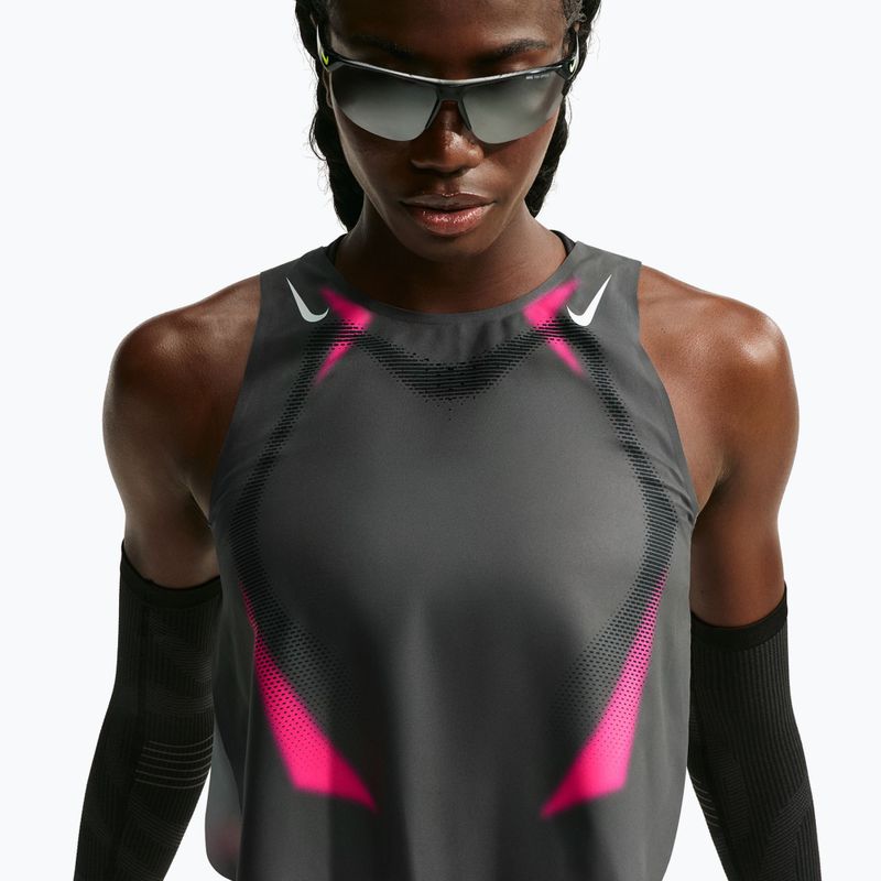 Women's running shirt Nike AeroSwift iron grey/volt/white 4