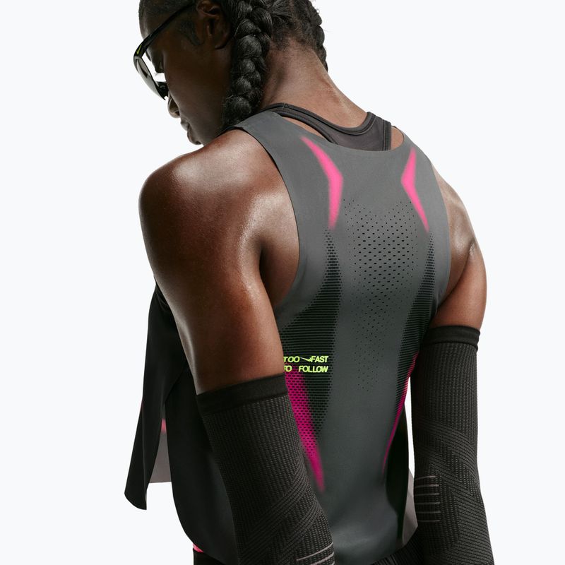 Women's running shirt Nike AeroSwift iron grey/volt/white 5