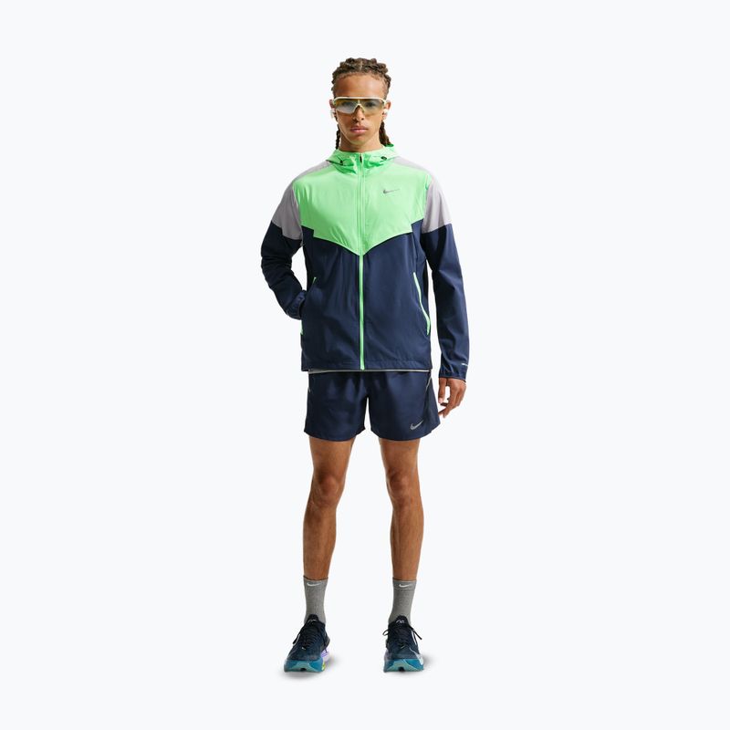 Men's running jacket Nike Impossibly Light Windrunner midnight navy/illusion green/wolf grey 2