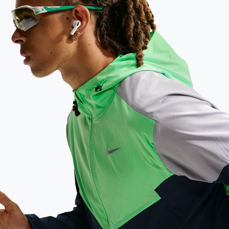 Men's running jacket Nike Impossibly Light Windrunner midnight navy/illusion green/wolf grey 6