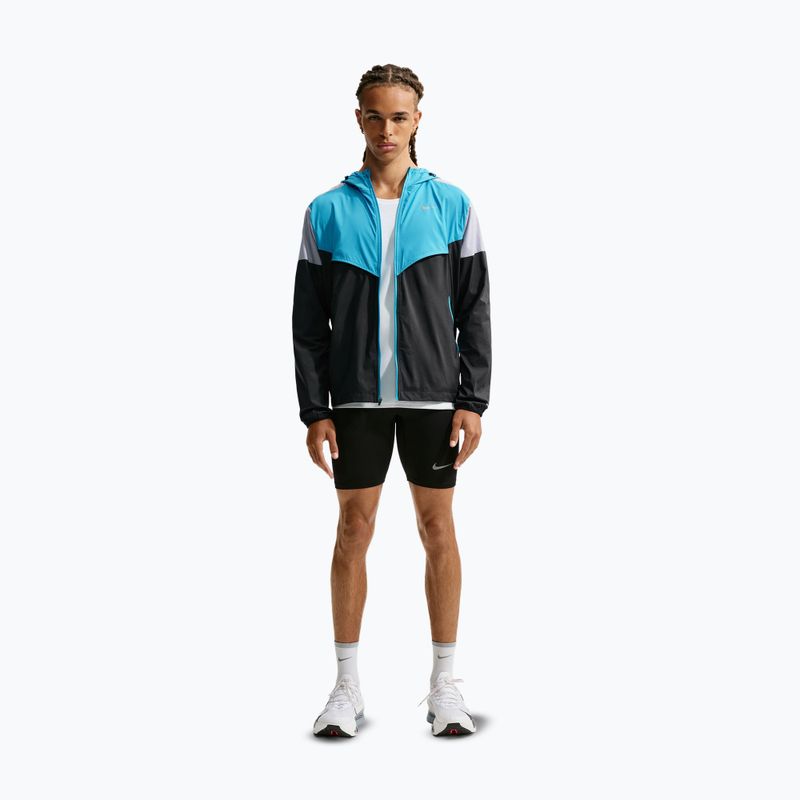 Men's running jacket Nike Impossibly Light Windrunner black/light current blue/wolf grey 2