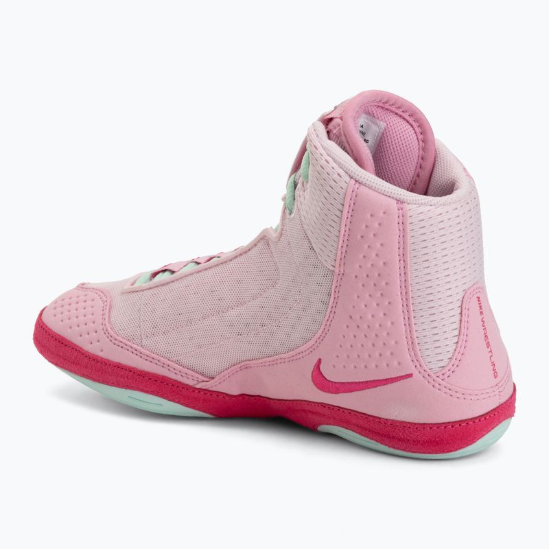 Wrestling shoes Nike Inflict 4 pink foam/desert pink/pink rise/rrtic green 3