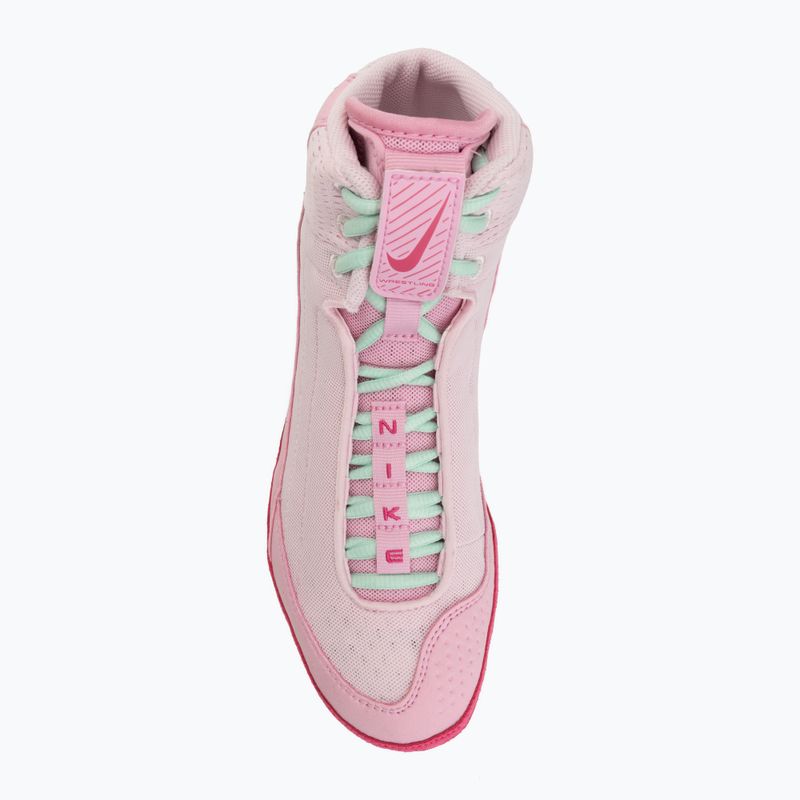 Wrestling shoes Nike Inflict 4 pink foam/desert pink/pink rise/rrtic green 5