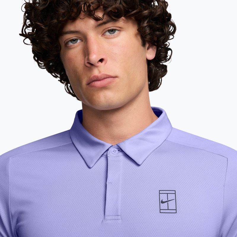 Men's tennis shirt Nike Court Advantage purple pulse/gridiron 3