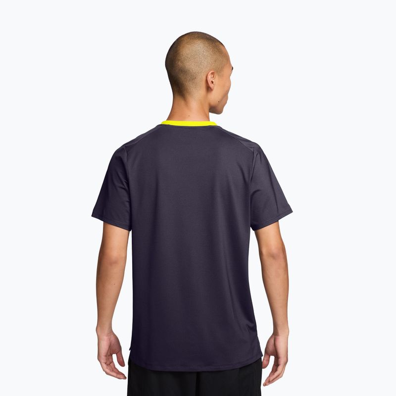 Men's tennis shirt Nike Court Advantage purple dynasty/lemon venom/lemon venom 2