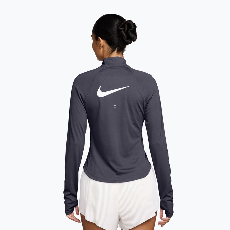 Women's running longsleeve Nike Tempo Swoosh Run Dri-Fit 1/4-Zip LS gridiron/white 2