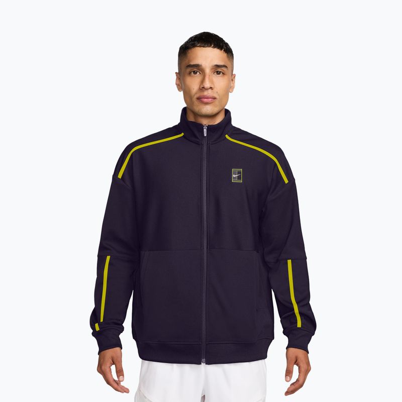 Men's tennis sweatshirt Nike Court Heritage purple dynasty/lemon venom